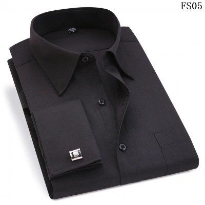 Male Brand Shirts Slim Fit French Cuff 7 QA